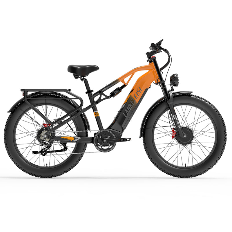 LANKELEISI MG800MAX 2000W 26*4.0'' 48V 20Ah Bicicletta Elettrica da Montagna a Doppio Motore