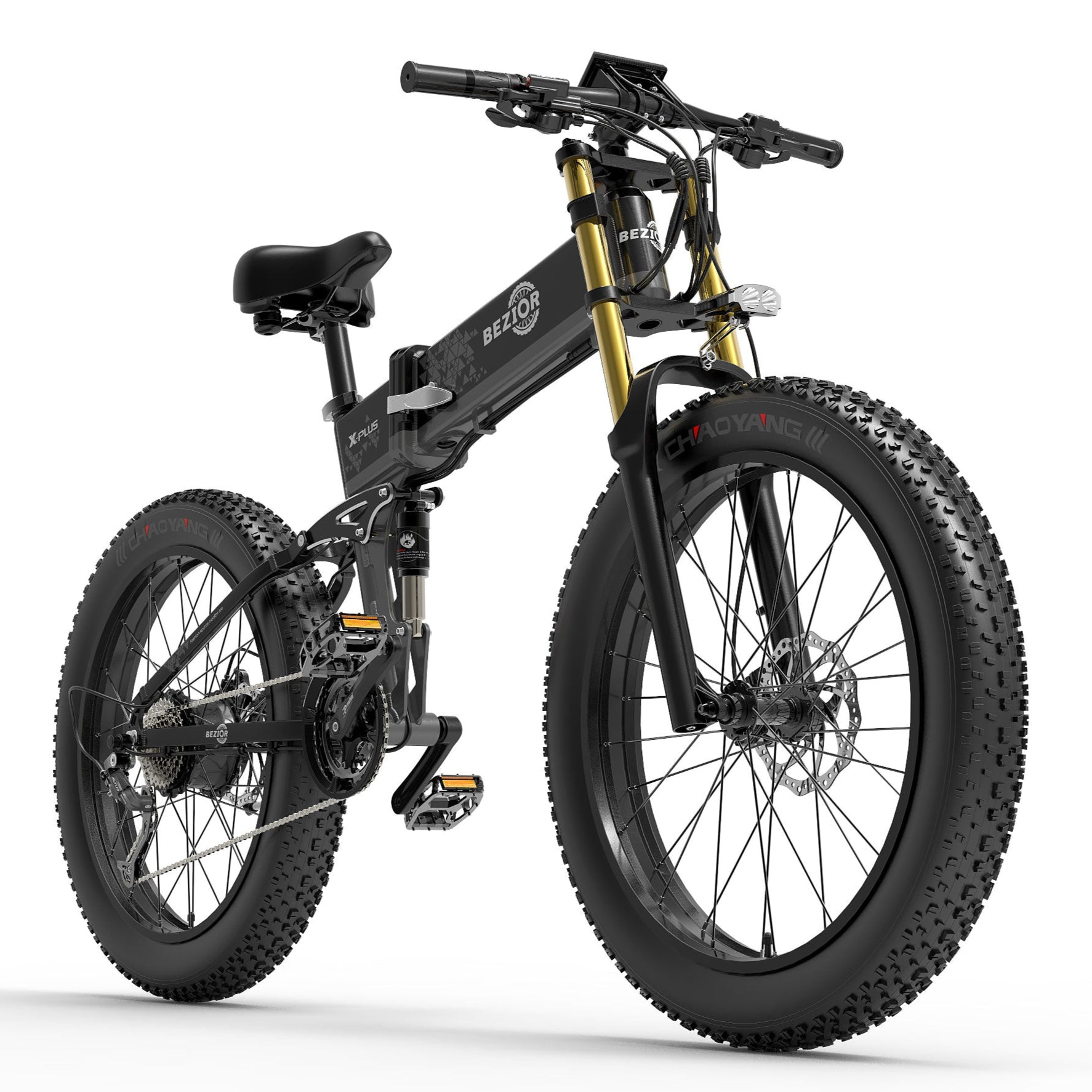 Bezior X Plus 1500W 26*4.0' 48V 17.5AH Bicicletta Elettrica da Montagna Pieghevole
