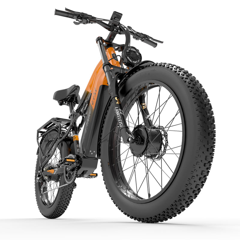 LANKELEISI MG800MAX 2000W 26*4.0'' 48V 20Ah Bicicletta Elettrica da Montagna a Doppio Motore