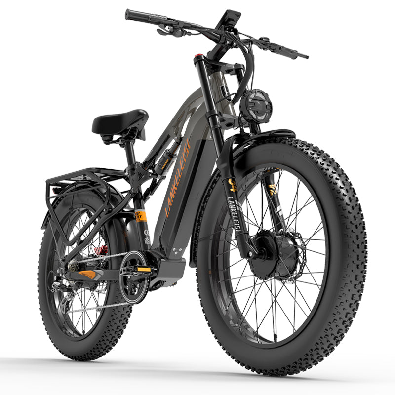 LANKELEISI MG800MAX 2000W 26*4.0'' 48V 20Ah Bicicletta Elettrica da Montagna a Doppio Motore