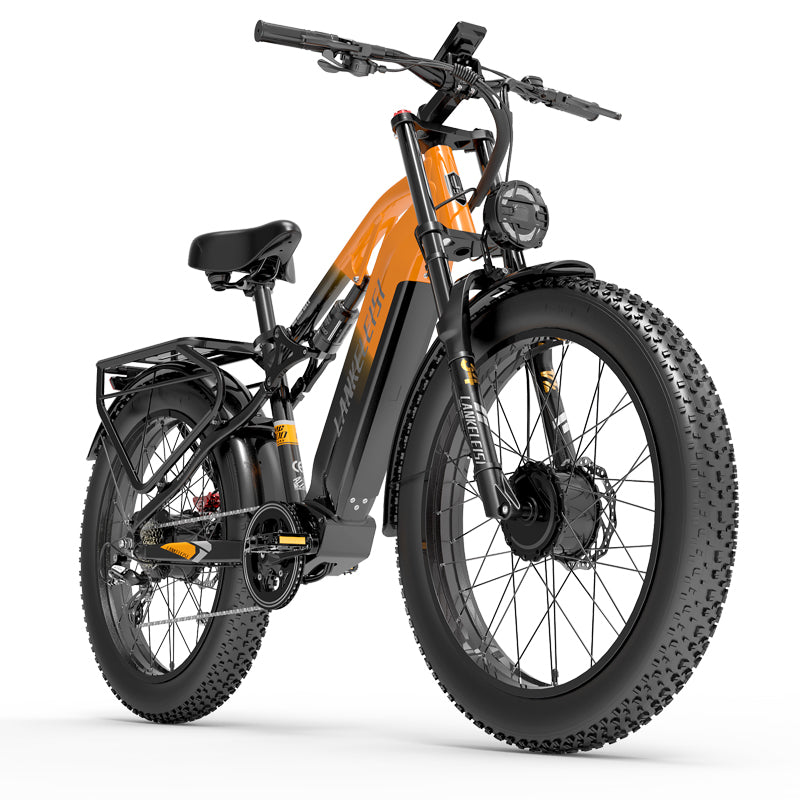 LANKELEISI MG800MAX 2000W 26*4.0'' 48V 20Ah Bicicletta Elettrica da Montagna a Doppio Motore