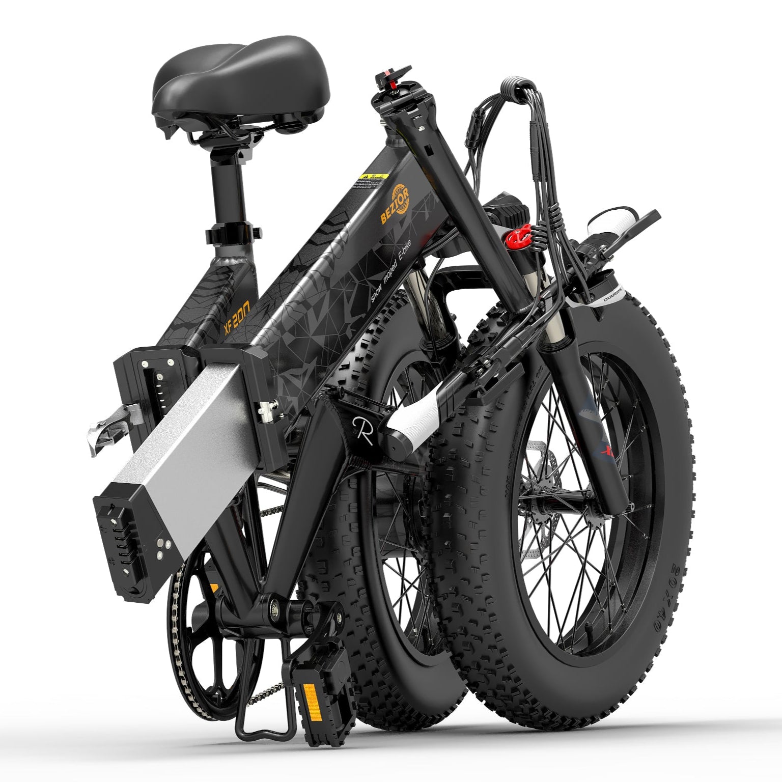 Bezior XF200 1000W 20*4.0' 15AH Bicicletta Elettrica da Montagna Pieghevole