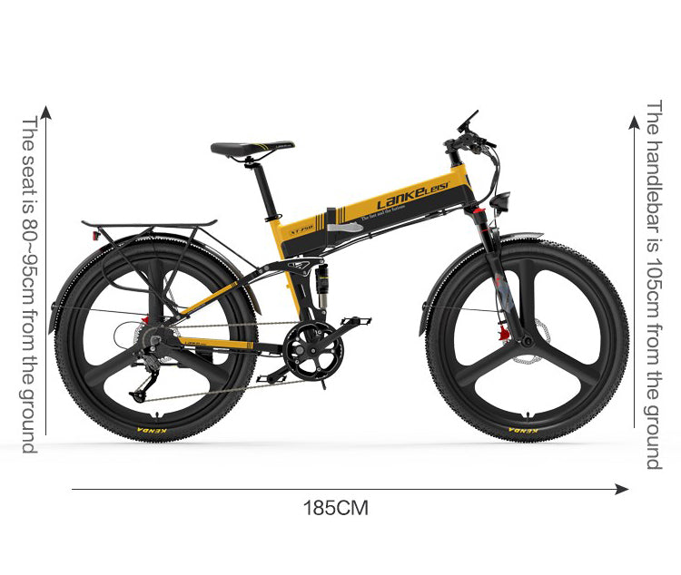 Bicicletta Elettrica Pieghevole da Montagna LANKELEISI XT750 Sports 500W 12.8Ah