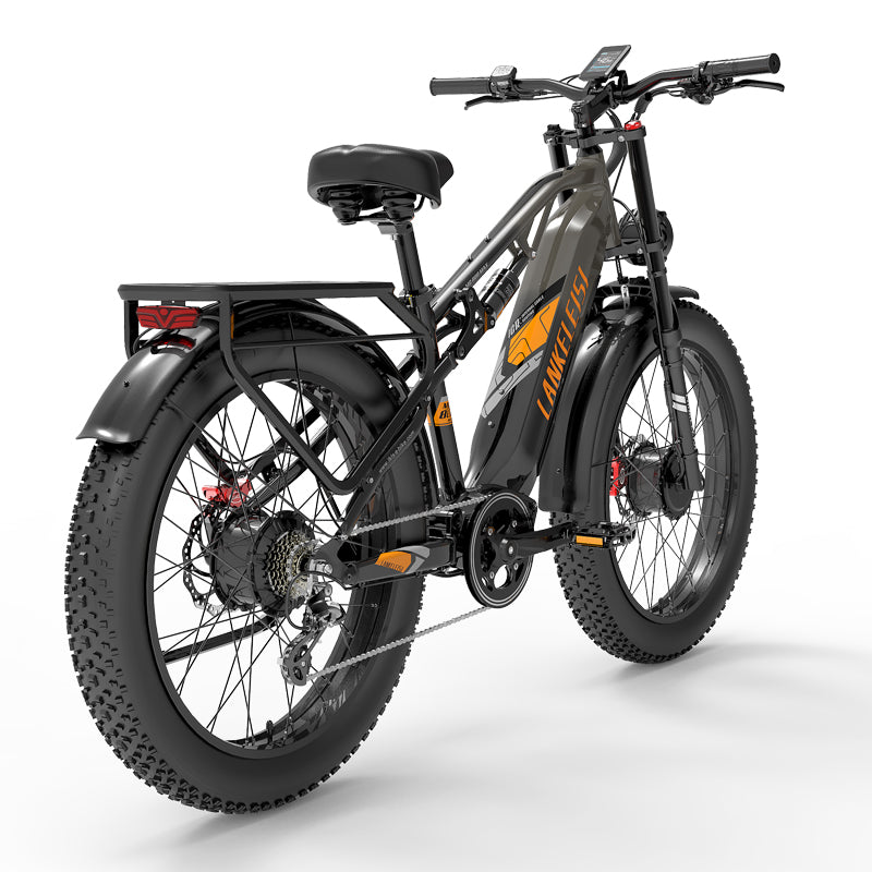 LANKELEISI MG800MAX 2000W 26*4.0'' 48V 20Ah Bicicletta Elettrica da Montagna a Doppio Motore