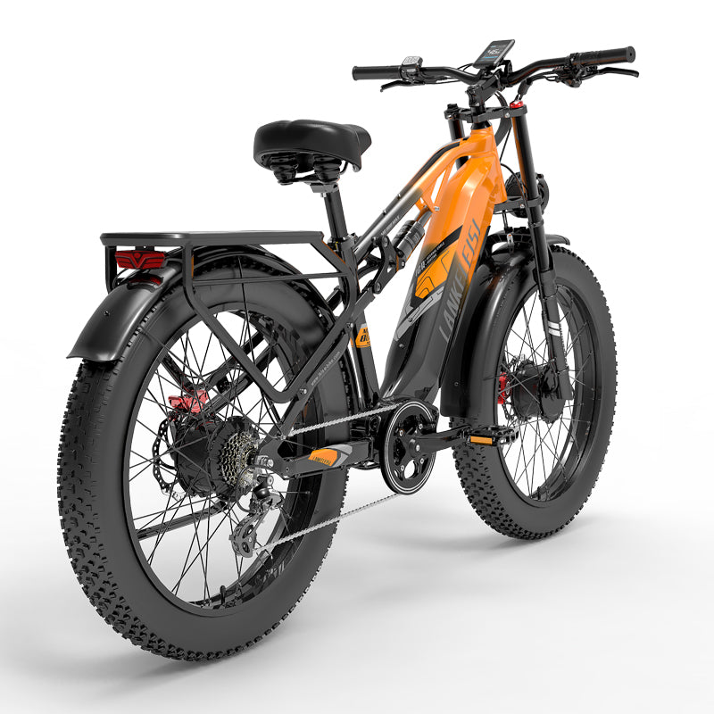 LANKELEISI MG800MAX 2000W 26*4.0'' 48V 20Ah Bicicletta Elettrica da Montagna a Doppio Motore