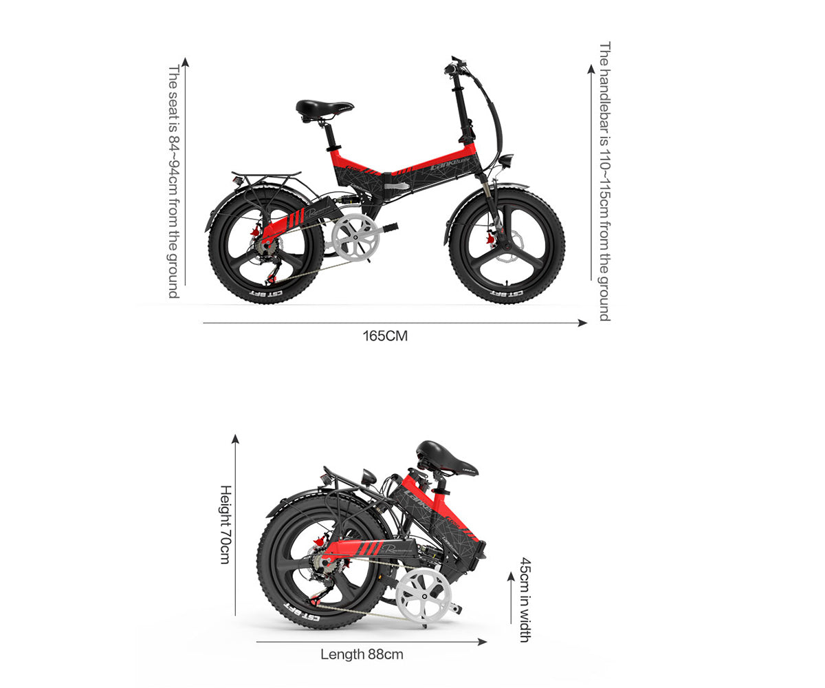 Bicicletta Elettrica Pieghevole da Montagna LANKELEISI G650 500W 12.8AH